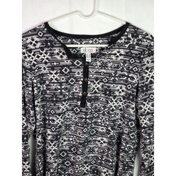 Denim & Company Women's‎ Small Black/White/Grey Top - Picture 3 of 5